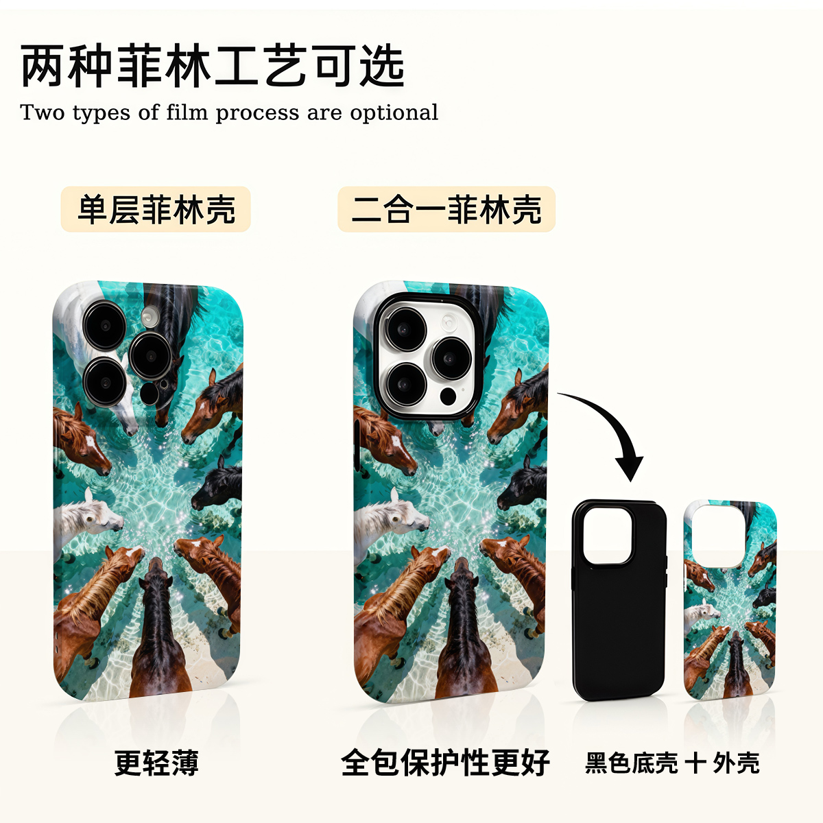 马年大吉适用苹果17promax华为小米vivo oppo荣耀手机壳菲林