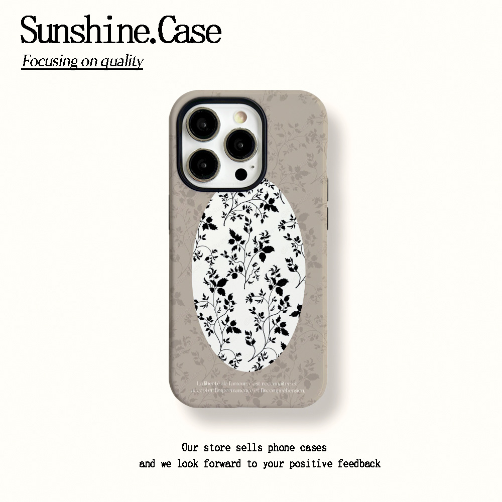 菲林二合一适用苹果华为vivo小米oppo手机壳镜子碎花16PRO/15