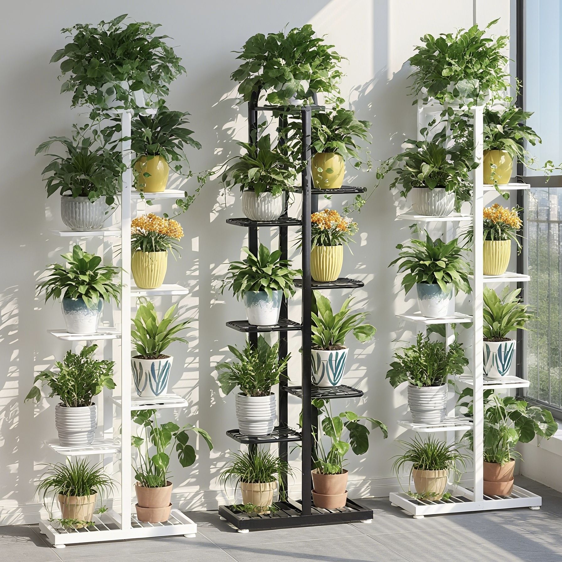 简约阳台花架客厅植物架铁艺花盆托架落地式花架子置物架多肉层架