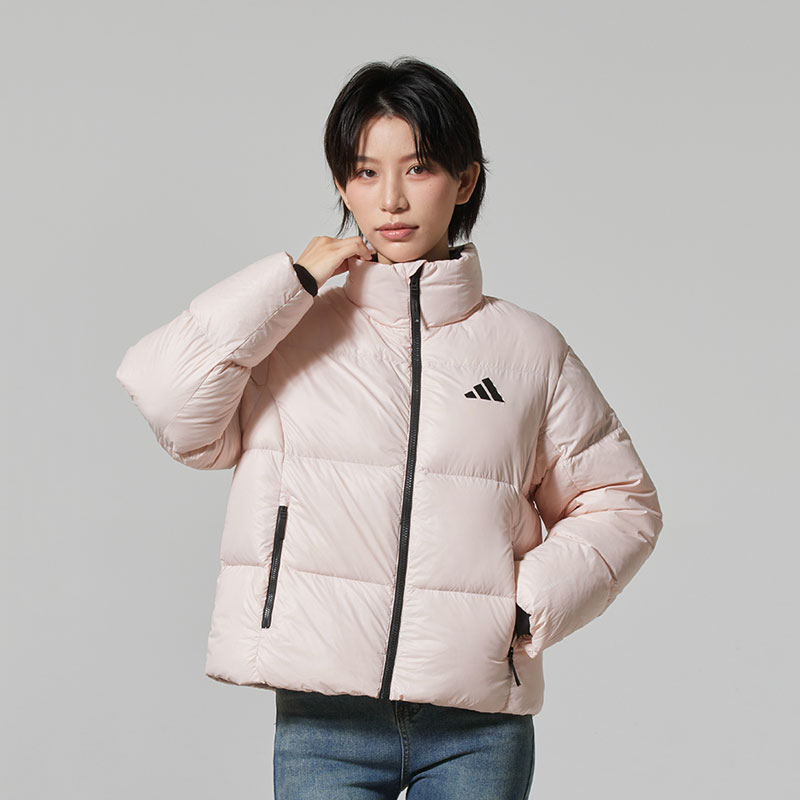 阿迪达斯短款立领羽绒服女冬季户外抗寒保暖外套加厚运动服KQ5507