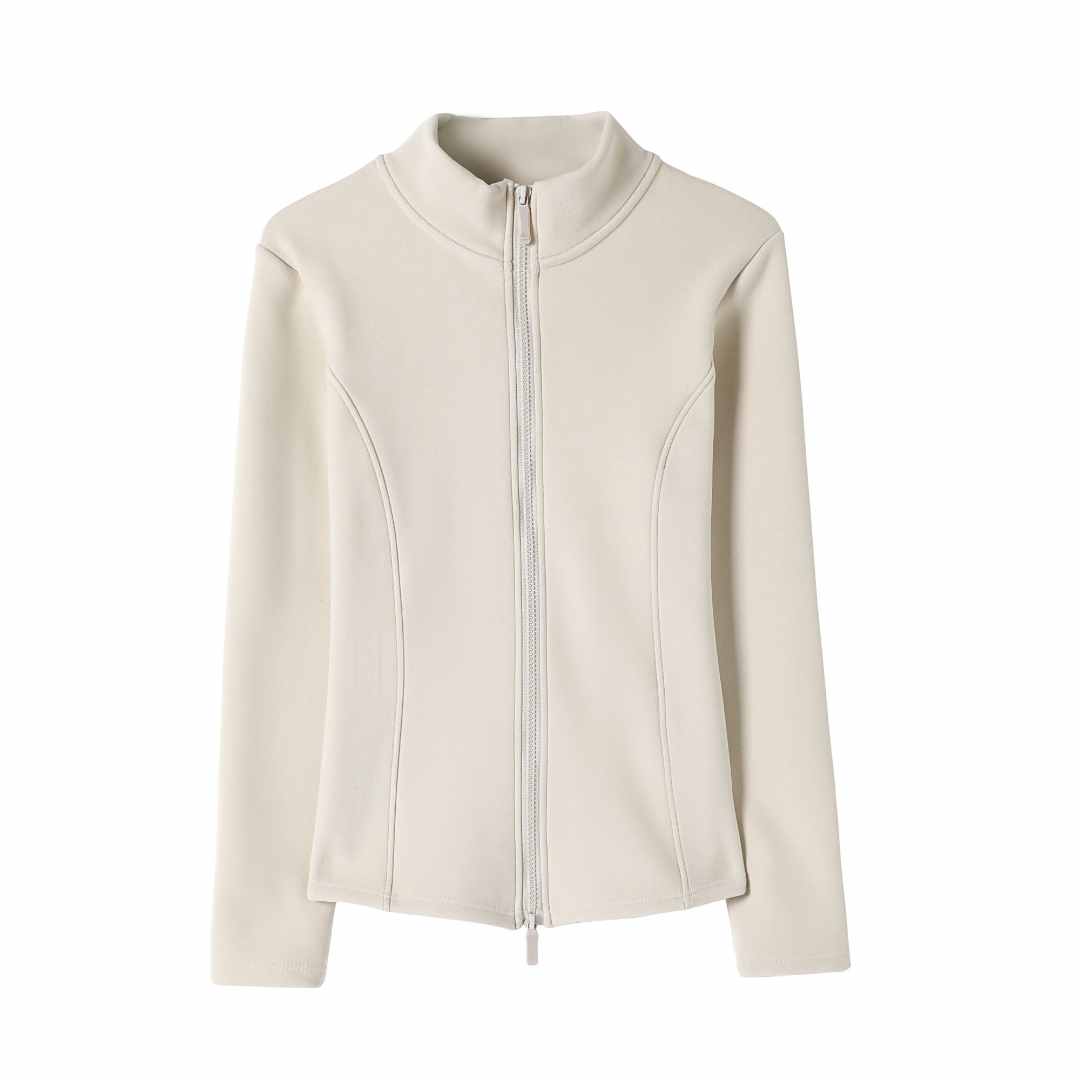 秋冬季石墨烯小蛮腰外套户外运动加绒立领开衫上衣女士内搭保暖衣