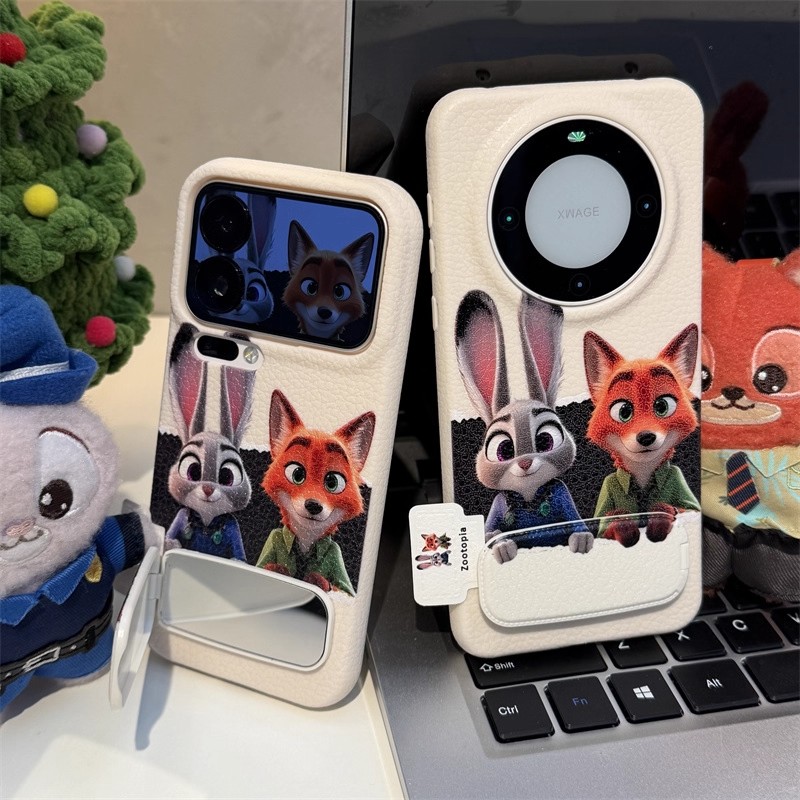 适用苹果17Promax手机壳华为pura80镜子支架荣耀500网红小米17女