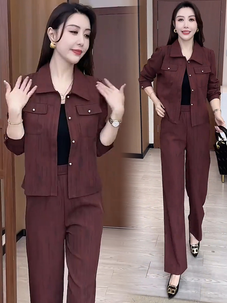 【有间】时尚西装套装女2025春秋新款洋气短款外套气质显瘦两件套潮