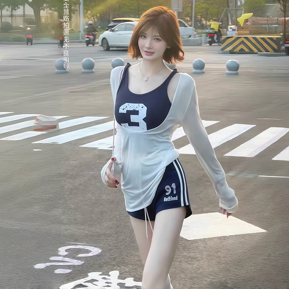 纯欲风辣妹时尚三件套2025新款韩系修身吊带纯欲慵懒风女装夏装