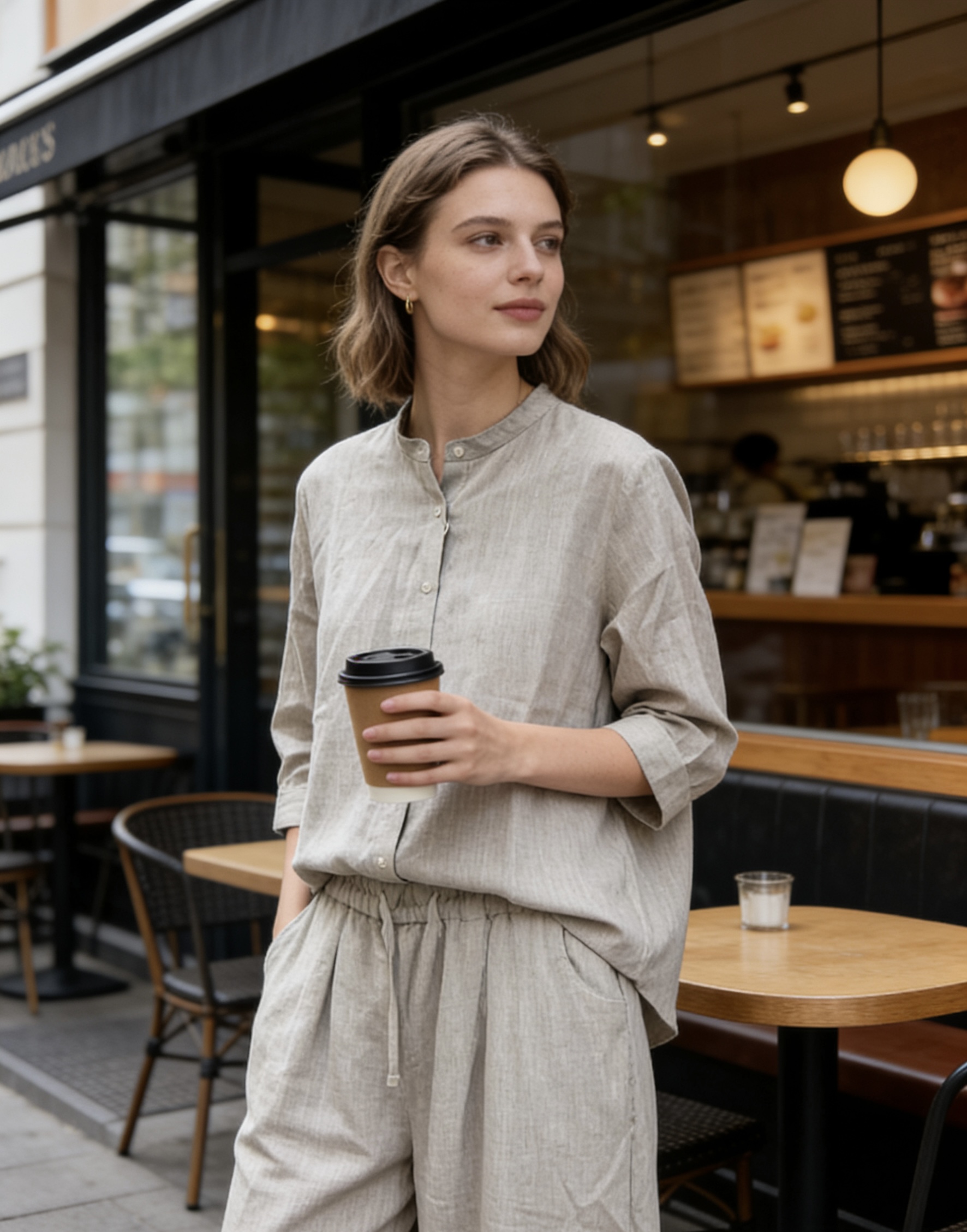 100%汉麻雨露麻家居服七分袖与九分裤男女同款可外穿（中式套装）