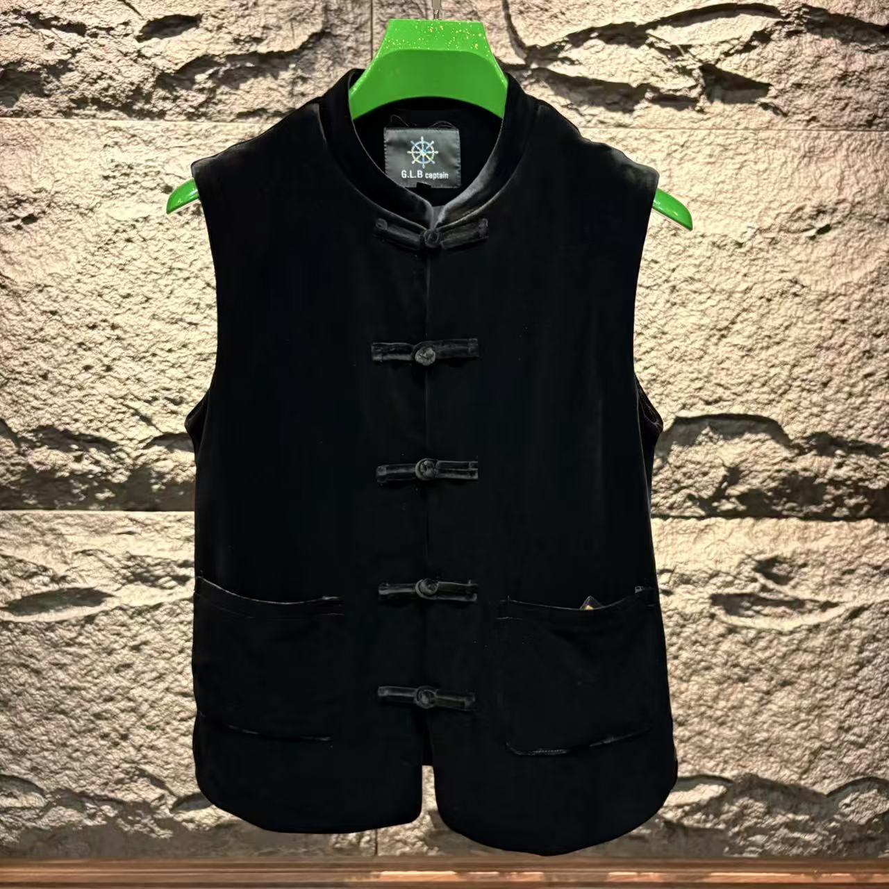 【LS欧货】男士新款盘扣立领拉链国风马甲商务休闲百搭