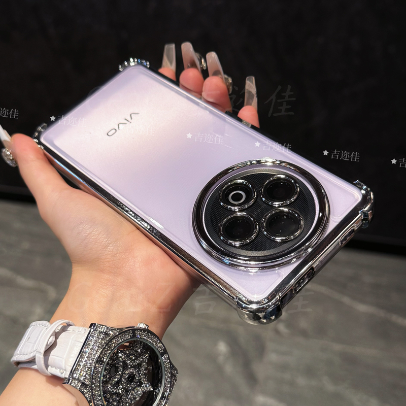 适用vivoy500四角防摔电镀透明手机壳全包简约防摔创意保护软壳