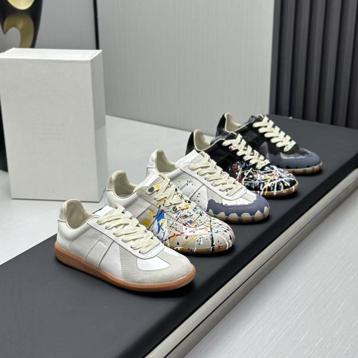 2025新款韩版复古泼墨板鞋软底时尚德训鞋低帮阿甘鞋潮流情侣滑板