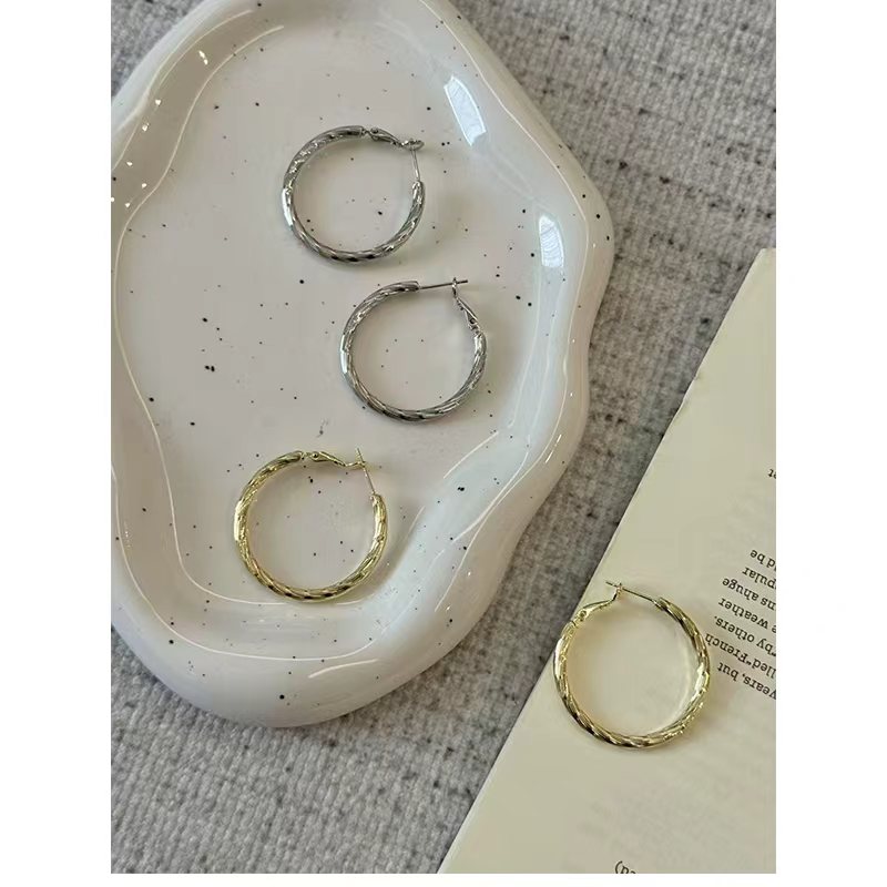 非金属树脂耳饰 熙贝薇2 欧货高级感素圈个性设计简约耳饰 G5118