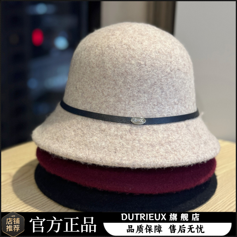 高级感羊毛呢礼帽女秋冬法式复古英伦显脸小渔夫帽圆顶盆帽潮百搭