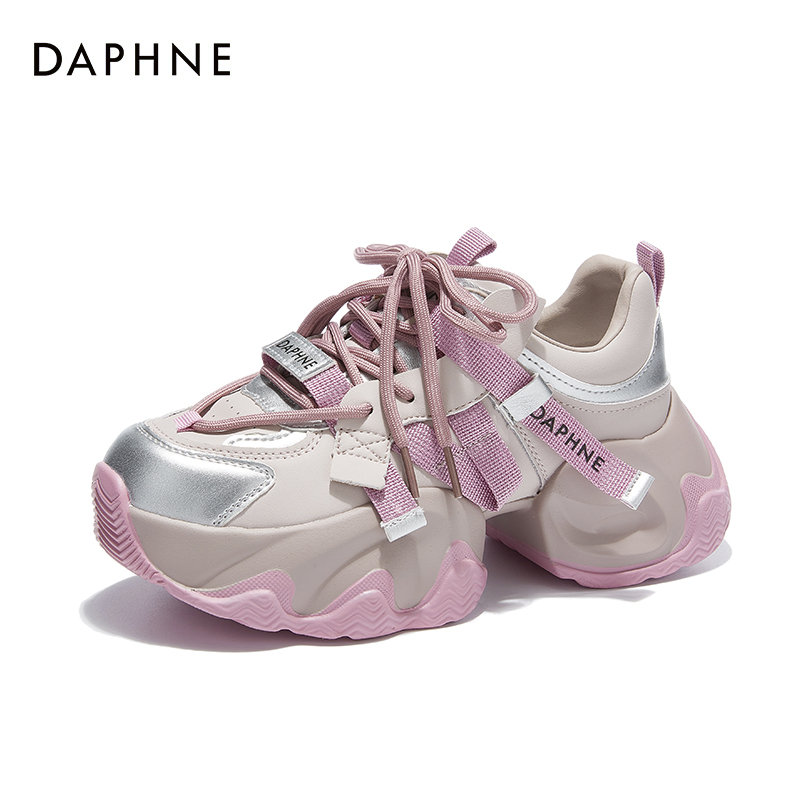 Daphne/达芙妮2025爆款加绒加厚保暖老爹鞋时尚百搭厚底增高女鞋