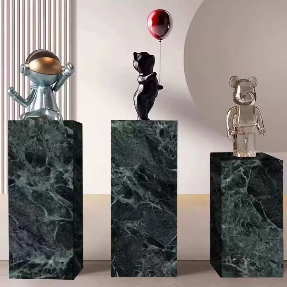 现代轻奢简约客厅玄关家居落地摆件家居展台岩板花架岩板