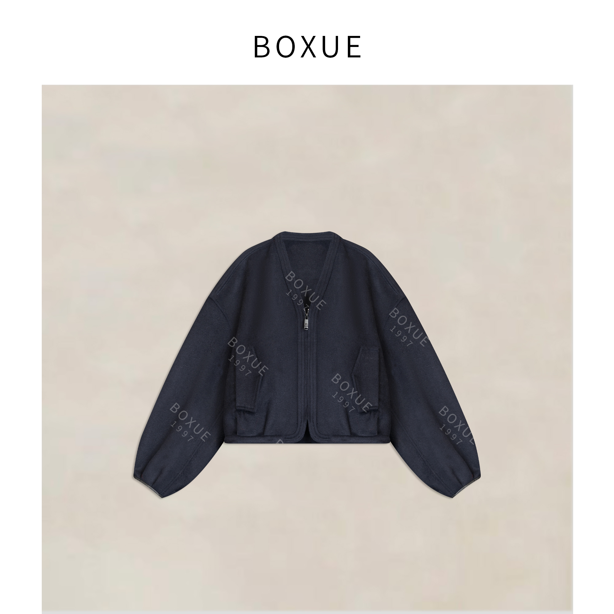 BOXUE“极夜灯”2025秋冬全羊毛皮毛一体大衣轻奢 外套#251130W7117