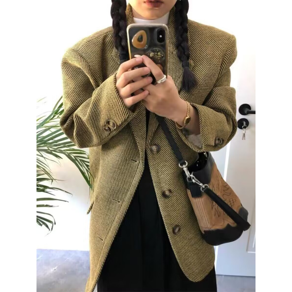 “意法少女”高级感气质短款西装秋冬呢子大衣小个子巨好看复古外套