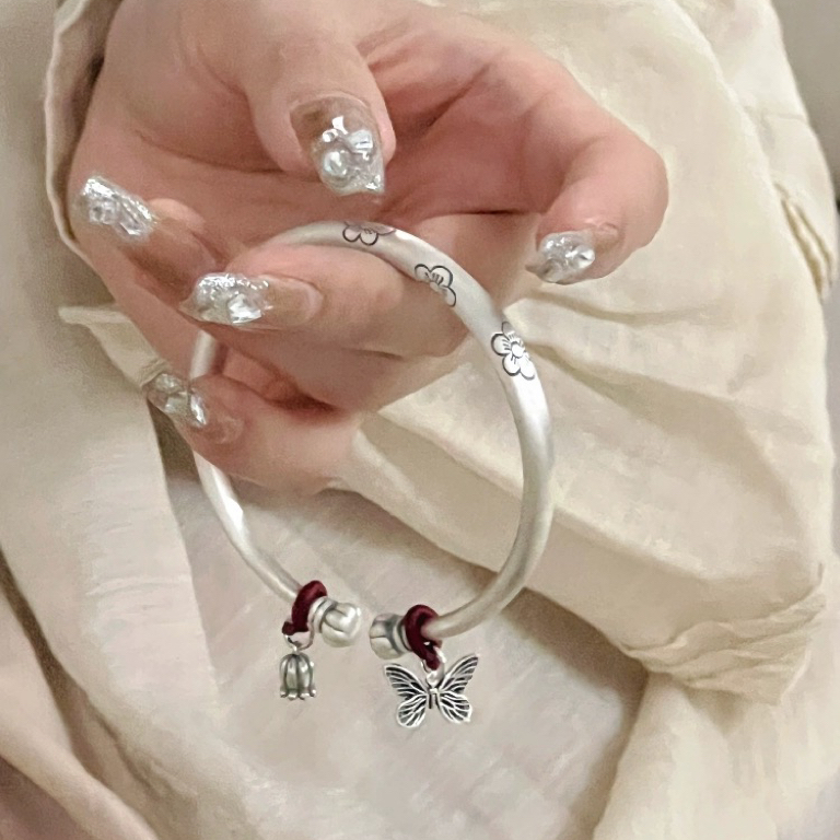 老凰祥多福南瓜纯银手镯999足银镯子古风银手镯送女朋友生日礼物