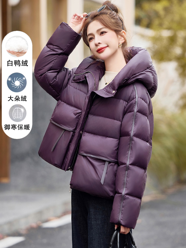 短款羽绒服女冬季2025年新款高端小个子显瘦面包服白鸭绒加厚外套
