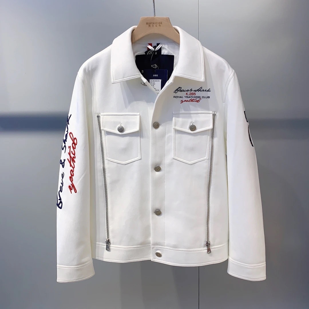 BRAVE&SHARK/勇士鲨鱼春秋商务麂皮绒时尚夹克外套男百搭休闲0822