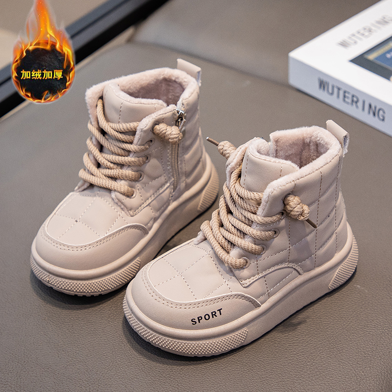 ABC女童雪地靴儿童雪地棉靴男童冬鞋防水防滑潮款加绒加厚网红款