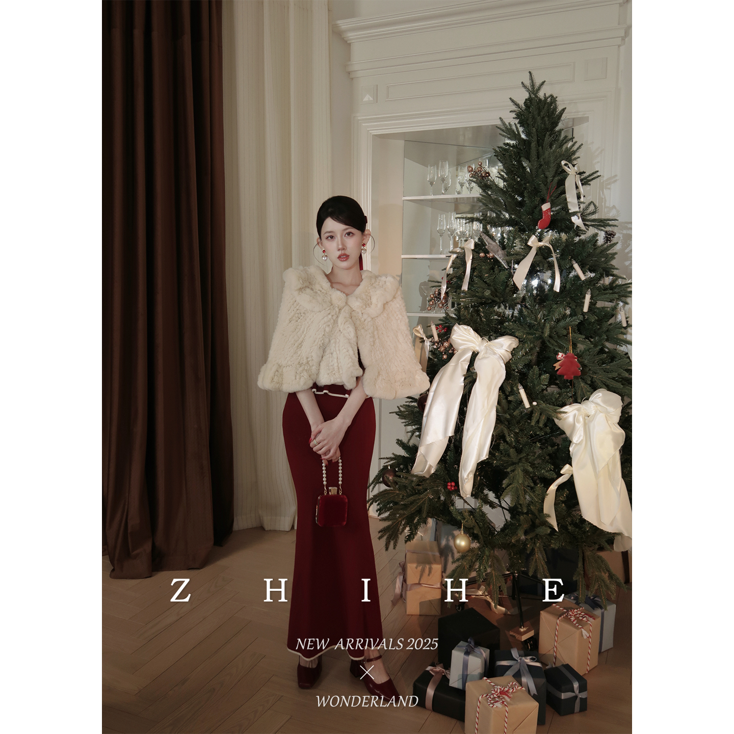 无艳一禾【兔绒奶团】奢绒兔毛皮草保暖披肩小斗篷