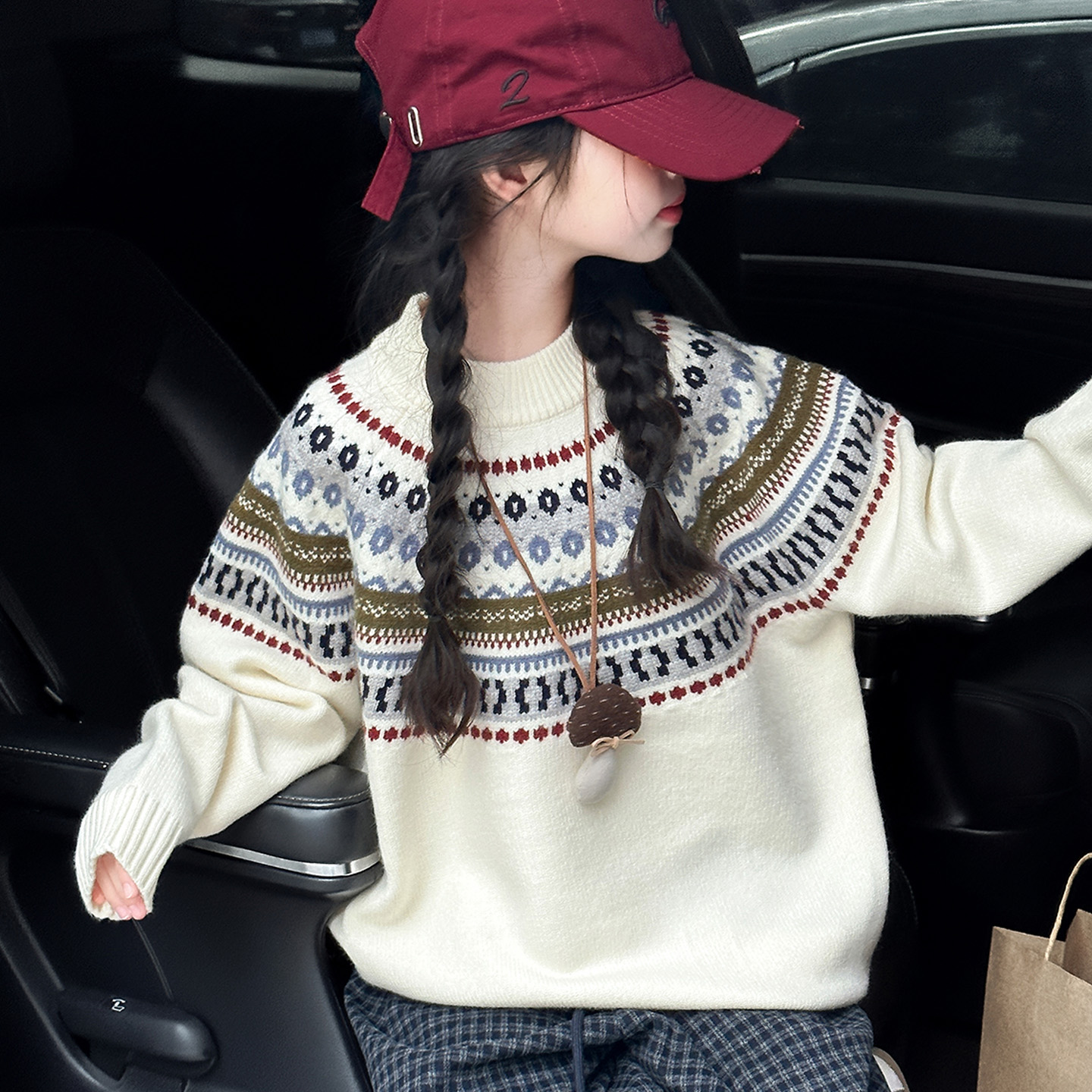 女童针织毛衣秋冬款打底内搭2025新款女孩线衣儿童加厚女大童冬装