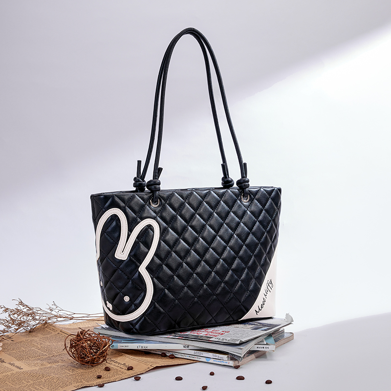 MIFFY/米菲2025新款托特包黑白色简约百搭时尚托特包大号