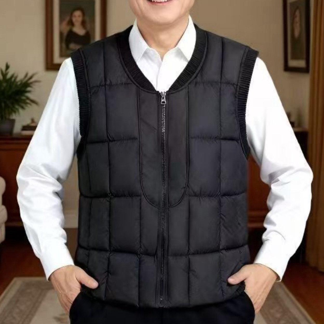 中老年保暖背心休闲