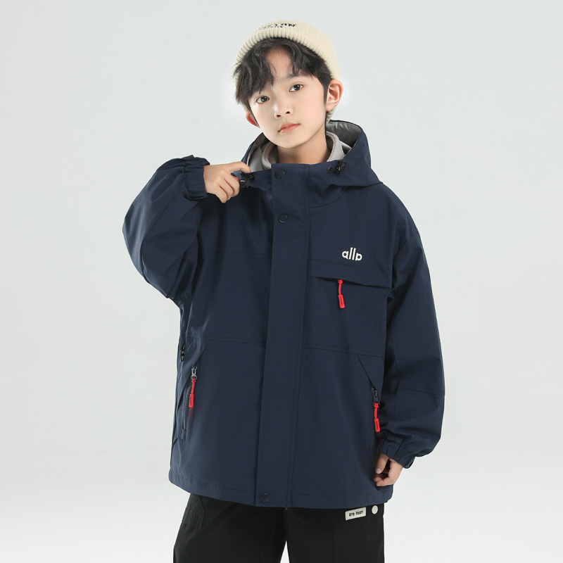 男童加棉冲锋衣三合一可拆卸秋冬款2025新款青少年户外冬季外套潮