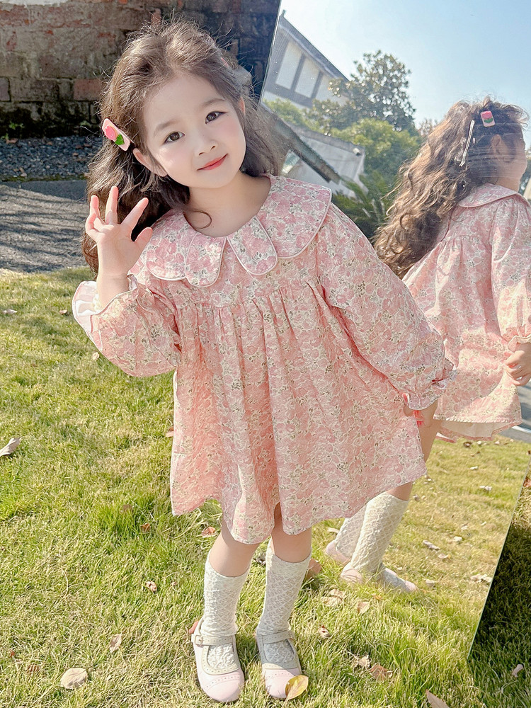 女童开衫毛衣外套春装新款洋气宝宝开衫儿童公主裙套装小童裙子潮