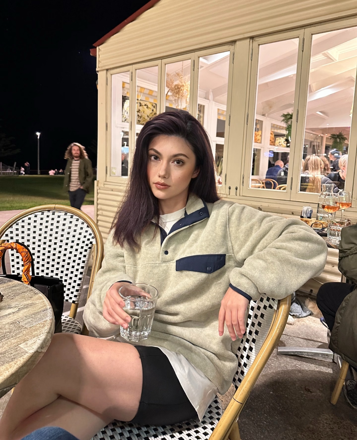 【岚道甄选】冬季户外立领加厚撞色抓绒夹克情侣款套头卫衣潮