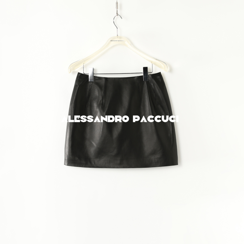 AP洛哥51009PQ黑标/小羊皮花苞设计纯色时尚百搭气质短半裙25春