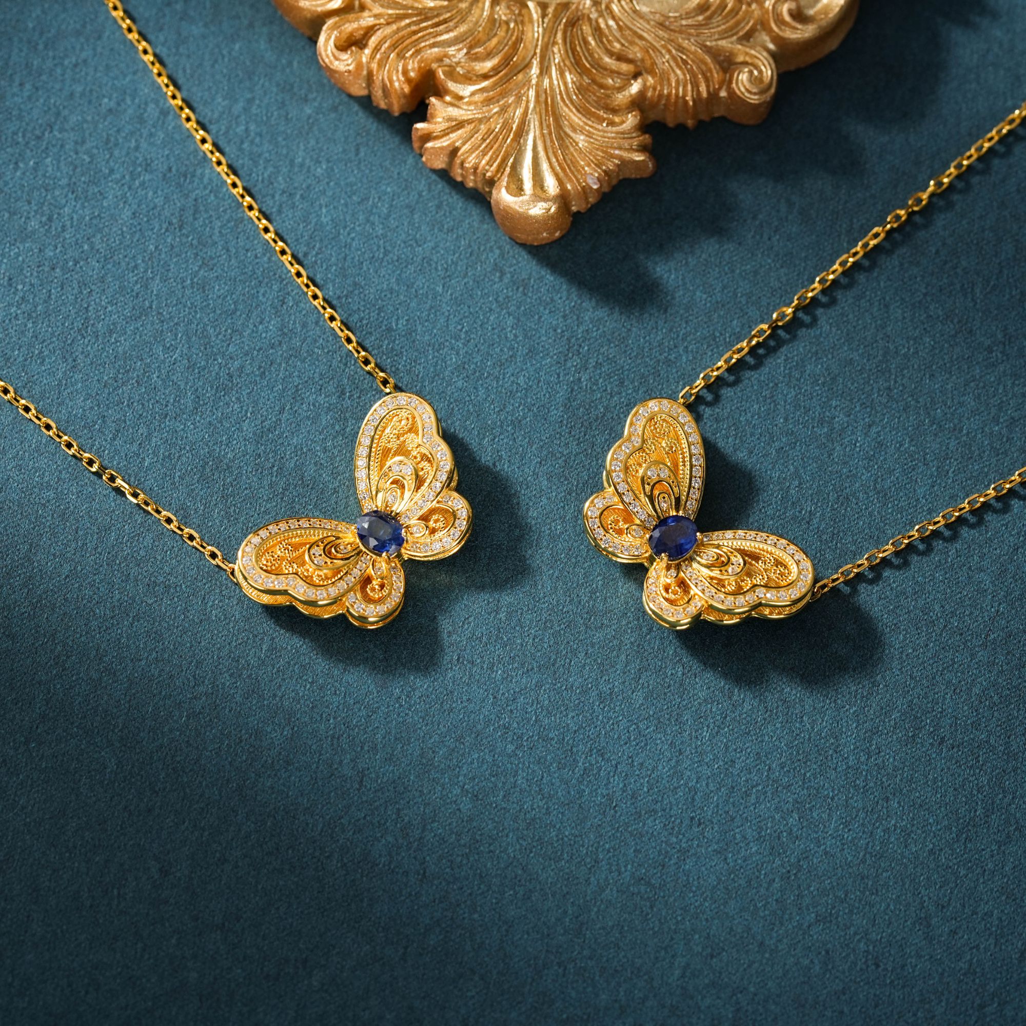 【云上叙】S925银蓝宝石项链-多样性发其一-5×4mm-V55398-M（甄选）