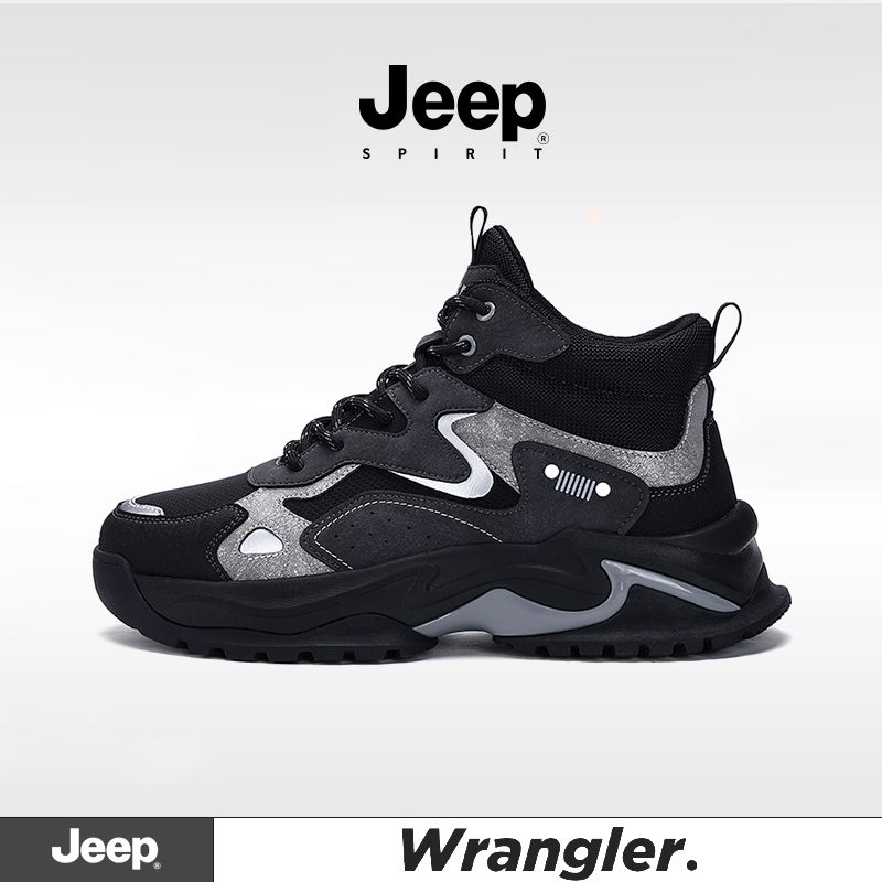 JEEPSPIRIT吉普鞋子男款高帮加绒爆款运动鞋冬季户外保暖老爹鞋男