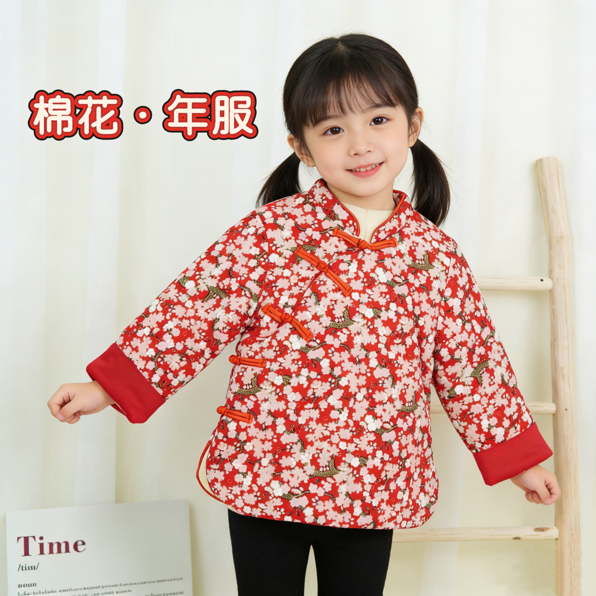 2025新款儿童棉花袄唐装旗袍风拜年服中国风棉花袄棉内胆棉服棉衣