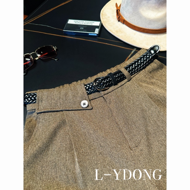 L-YDONG【简奢纹理】轻奢老钱风肌理感休闲百搭直筒休闲裤2588