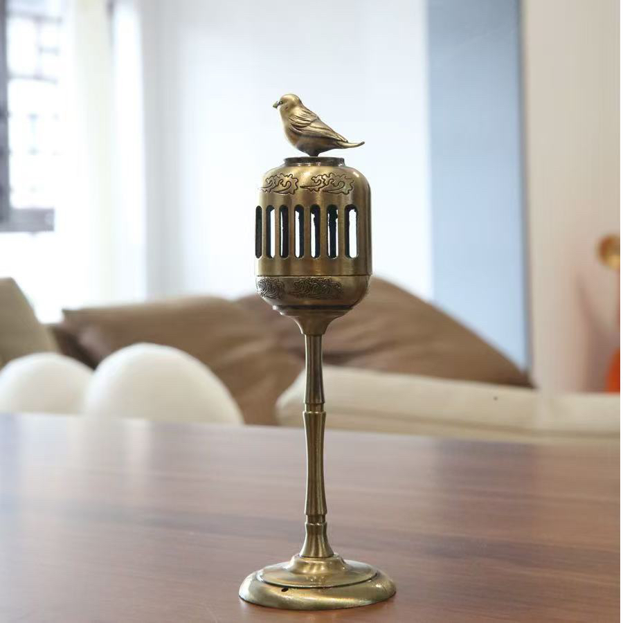 【单炉】金雀宫灯香熏炉家居摆件日用小祥云片香线香锌合金材质