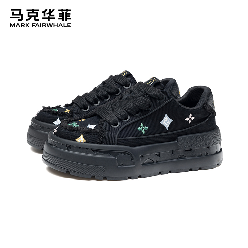 马克华菲男鞋板鞋男款2025新款夏透气舒适男增高男士潮流休闲鞋
