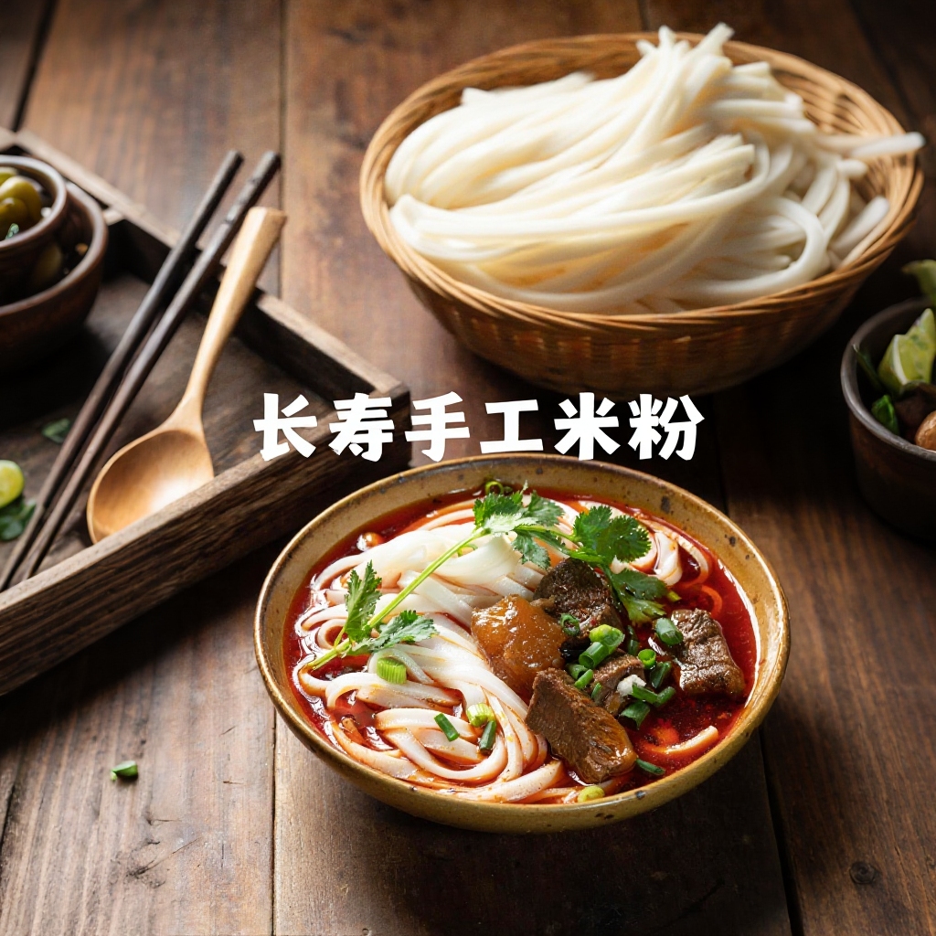 手工制作 非遗传承人 长寿米粉 传统美食 当地特色 葛兰米粉