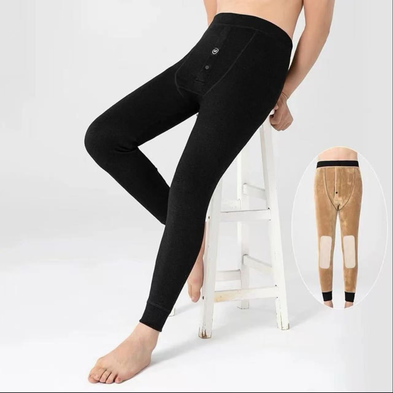 D.HUMA 650g男士保暖裤加厚内穿加绒秋裤高腰棉裤打底裤绒裤线裤