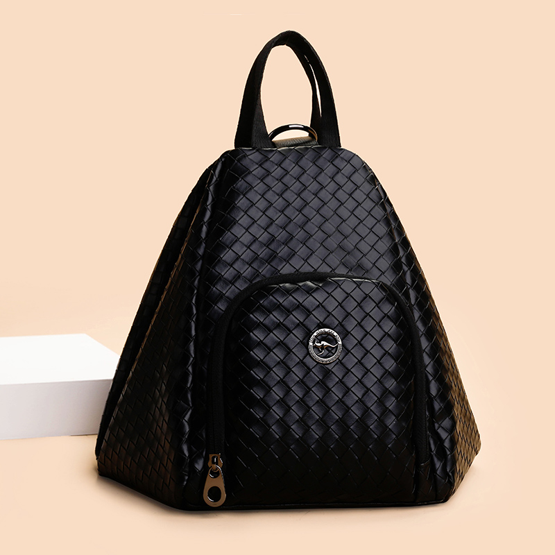 女双肩包新款洋气复古编织纹双肩包女大容量单肩双肩手提包斜挎包