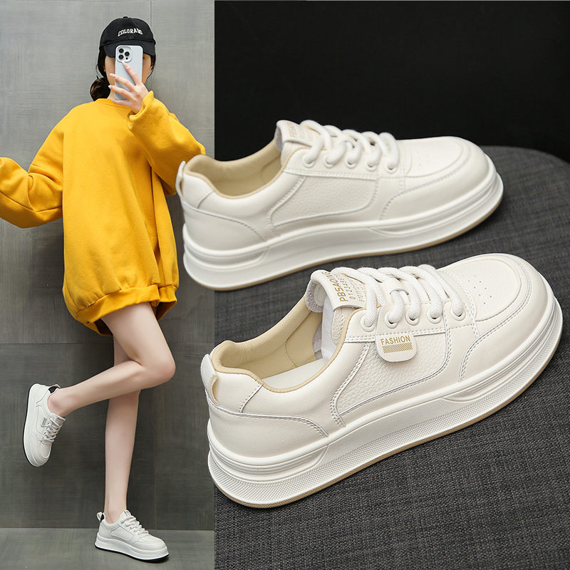真皮小白鞋女2025春季新款软底学生百搭平底爆款运动休闲板鞋