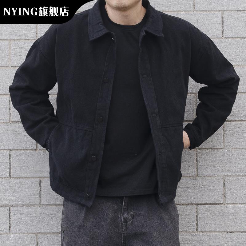 NYING日系复古潮牌秋2025新款牛仔外套男士潮流帅气宽松工装夹克