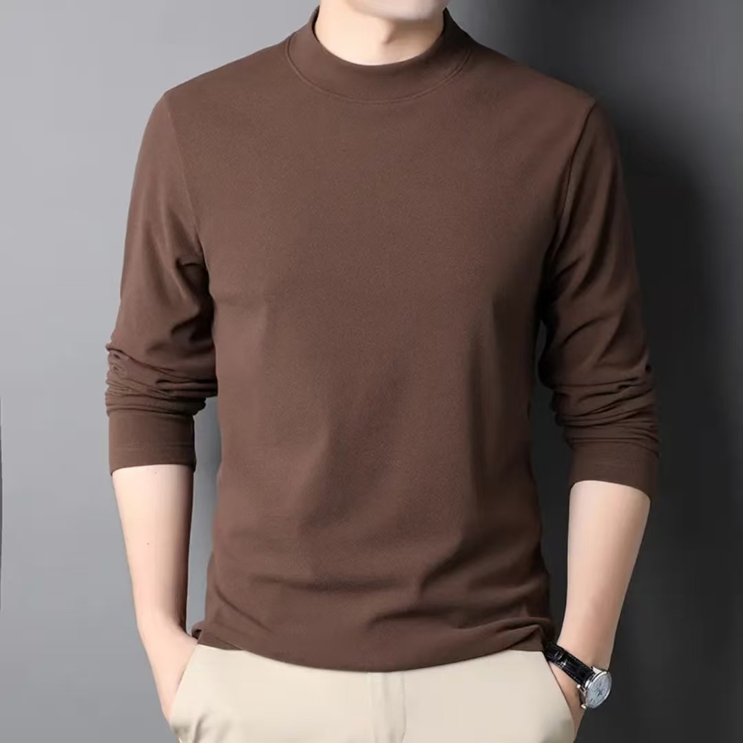 德绒秋冬季加厚德绒打底衫男士男款男式长袖修身上衣保暖内搭秋衣