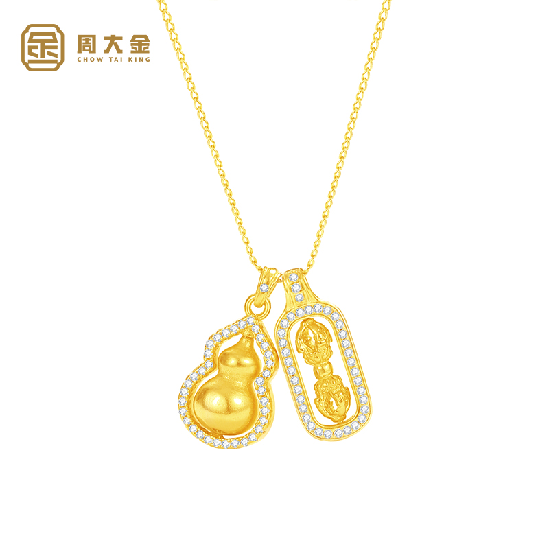 坠链均925银 葫芦金刚杵项链女纯银锁骨链新中式吊坠国潮高级感潮