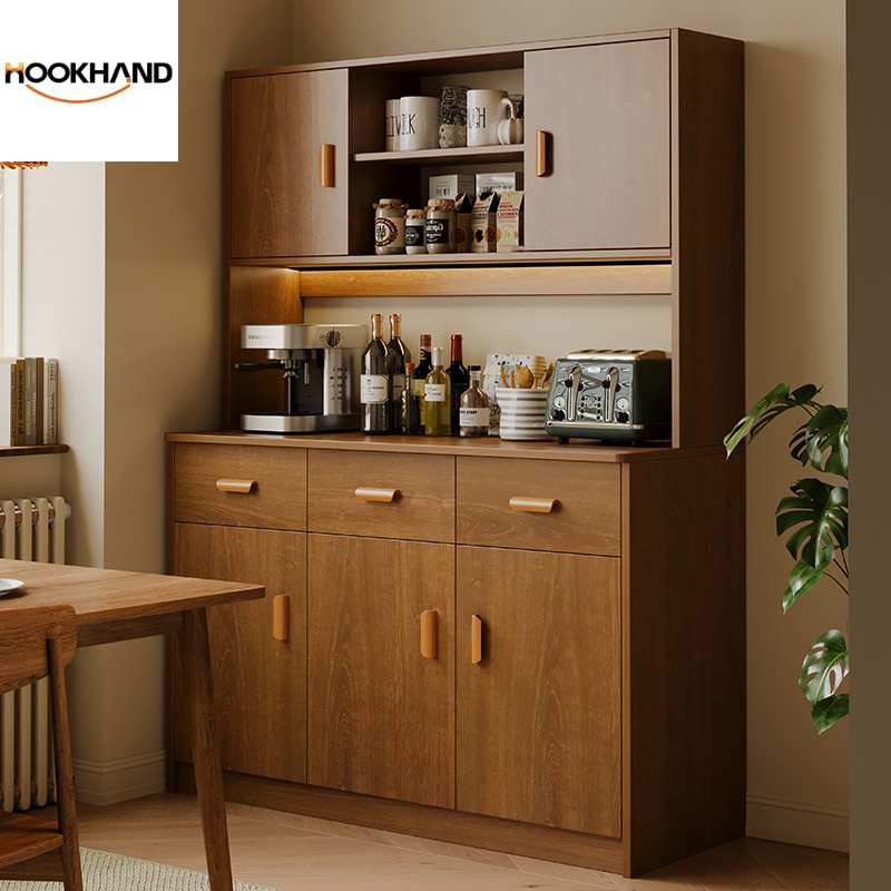 实木餐边柜靠墙一体厨房橱柜客厅置物柜轻奢酒柜家用收纳柜储物柜