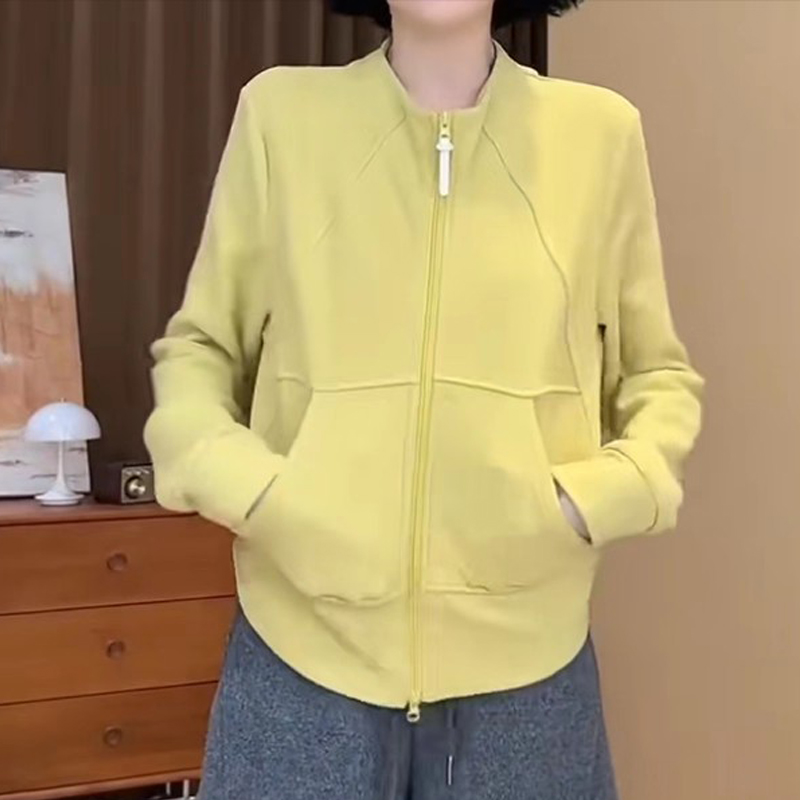 高级感立领纯色双拉链卫衣外套女2025秋冬季胖mm高端气质开衫上衣