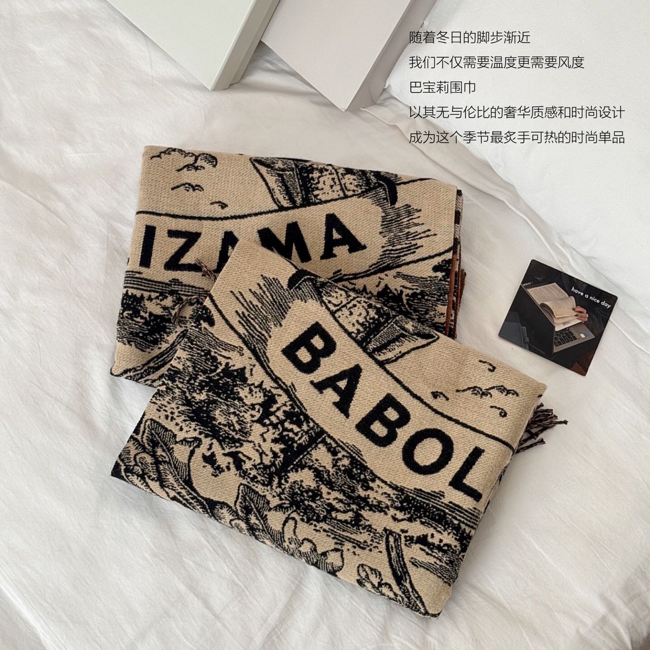 BABOLIZAMA保暖柔和男女通用时尚围脖围巾15