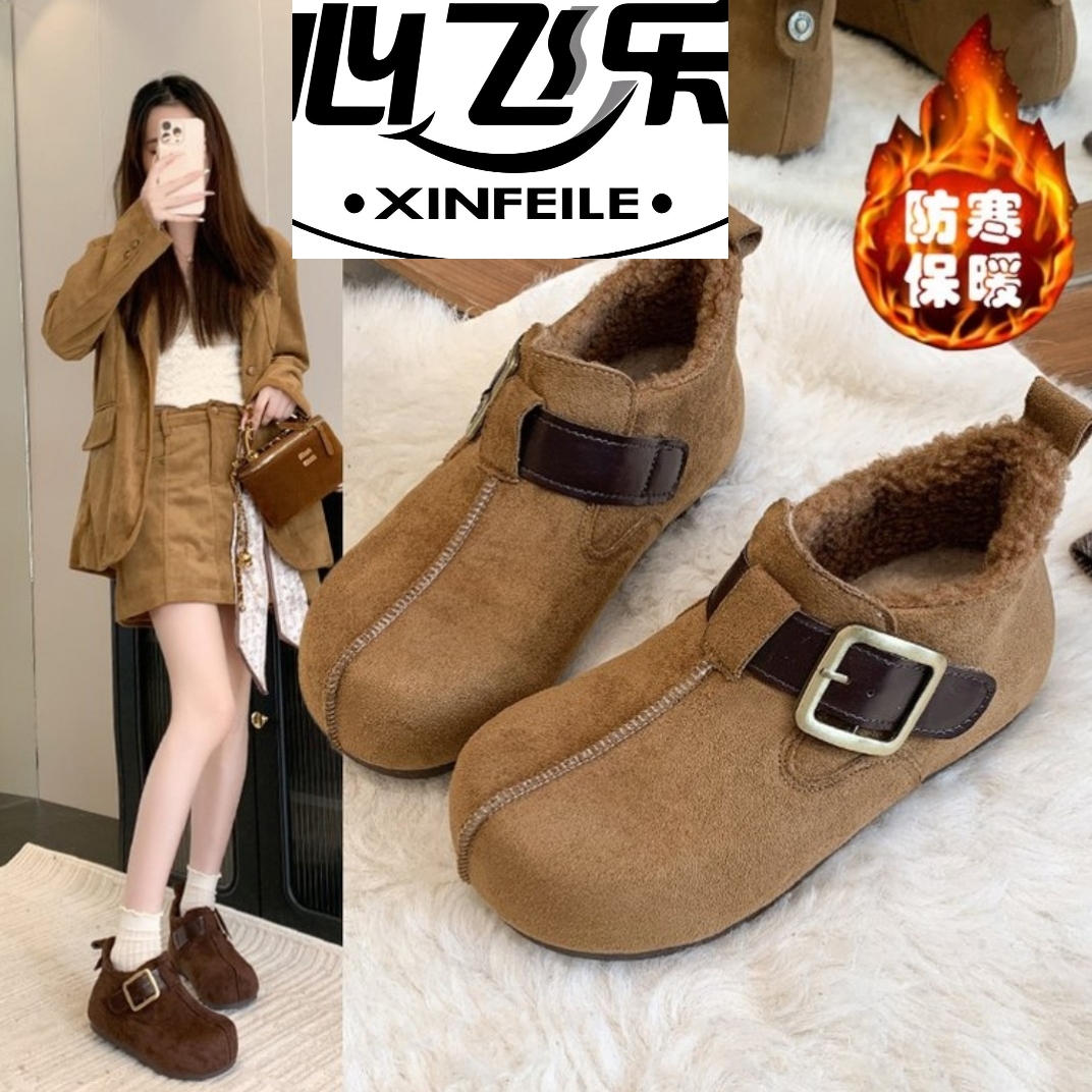 清仓处理内增高加绒保暖勃肯鞋女2025秋冬季新款女士靴子棉鞋