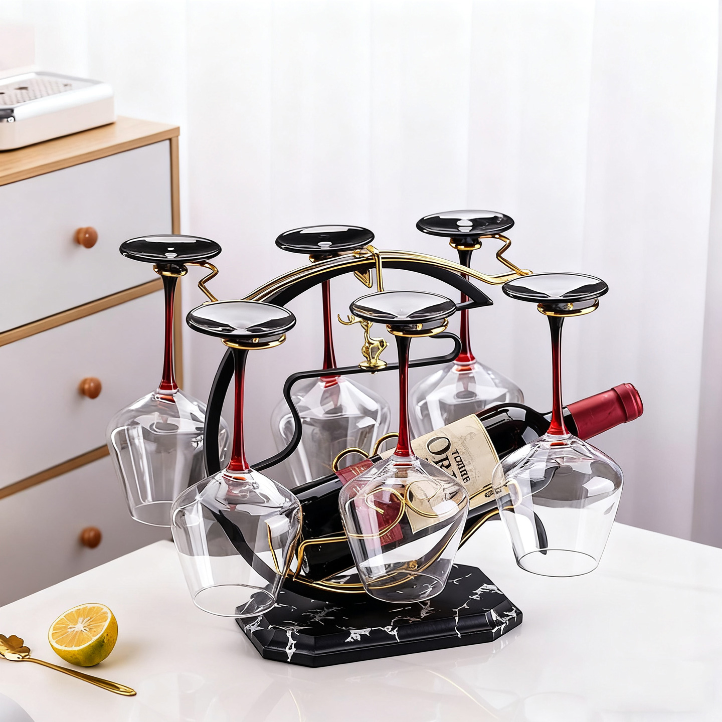 红酒架摆件家用架子轻奢高档红酒杯架倒挂置物酒柜装饰葡萄酒瓶架