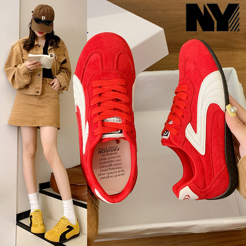 NY品牌休闲鞋时尚阿甘鞋小众百搭秋冬新款舒适轻便德训鞋女款板鞋