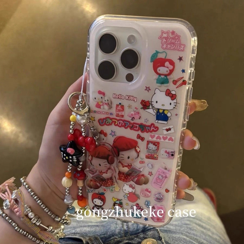 韩风可爱布偶KT猫链条适用iPhone15苹果16手机壳14promax新款13女